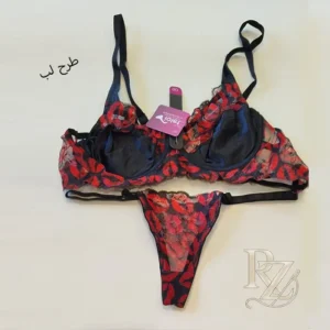 خرید ست زنانه طرح لب زیر ساتن و تور گاز 2075ویولت