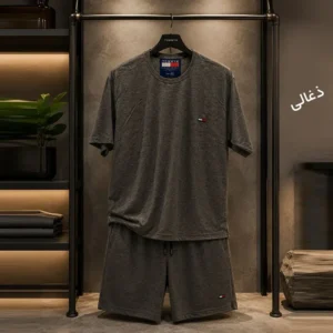 خرید ست مردانه نیم‌آستین و شلوارک مدل تامی با طراحی مدرن و کژوال برند تیوان